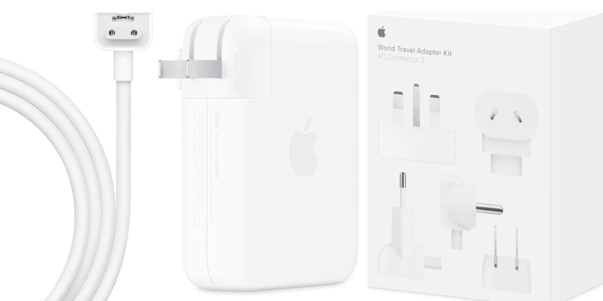 A white adapter with a box