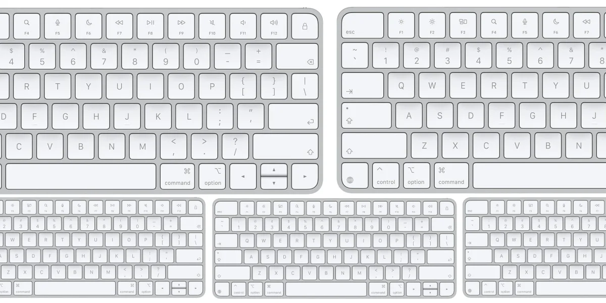 A group of white keyboard