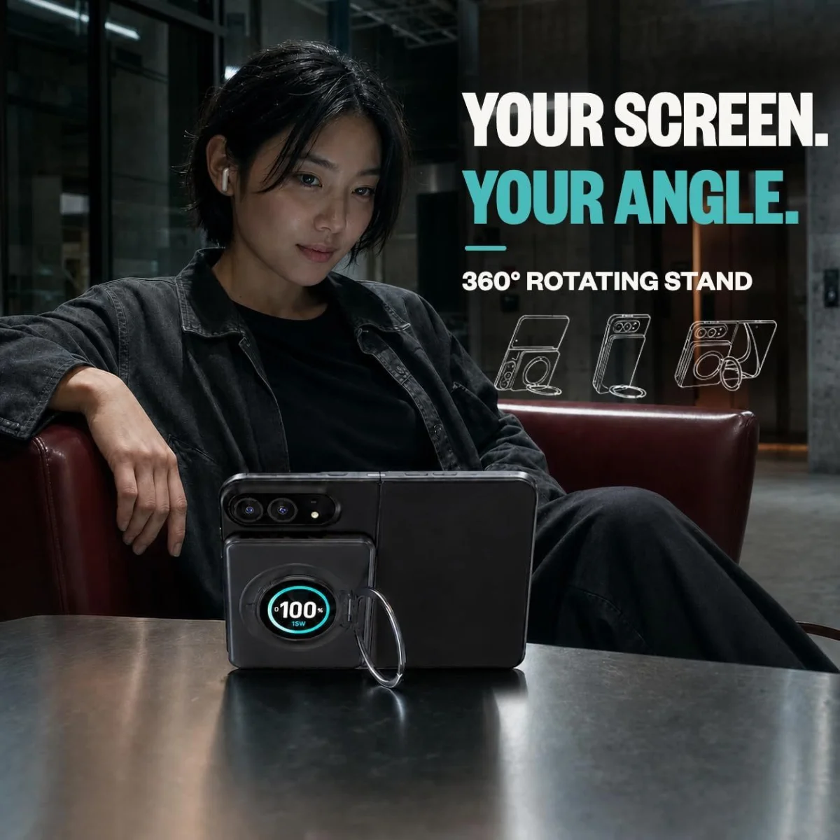 A woman sitting at a table with a laptop