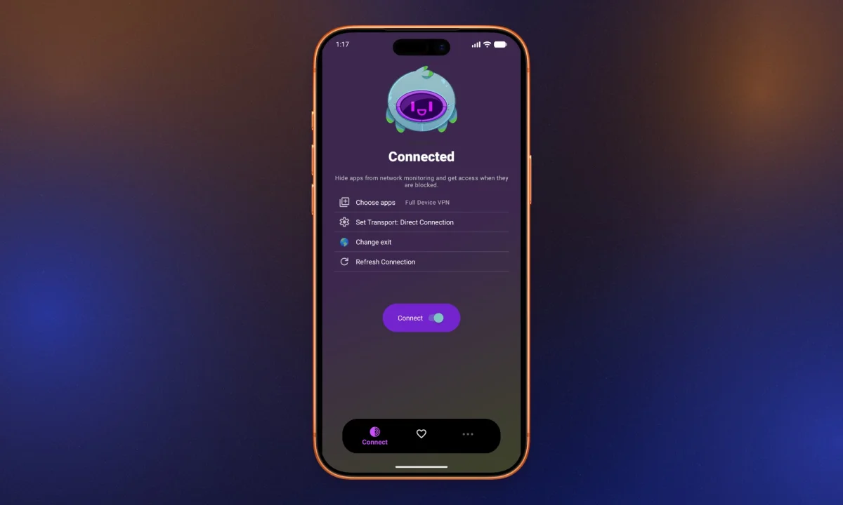 Orbot running on iPhone 17 Pro Max